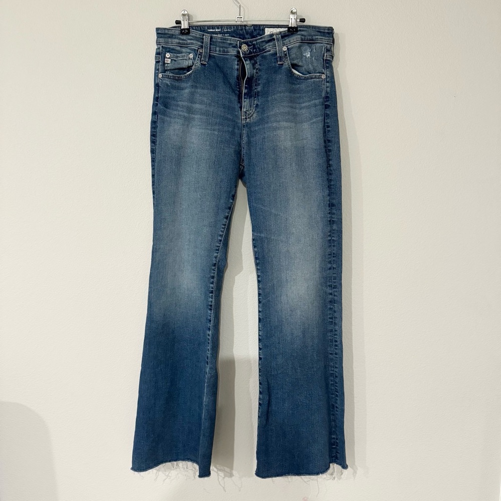 AG Adriano Goldschmied Farrah Bootcut Flare Raw Hem High Rise Jean